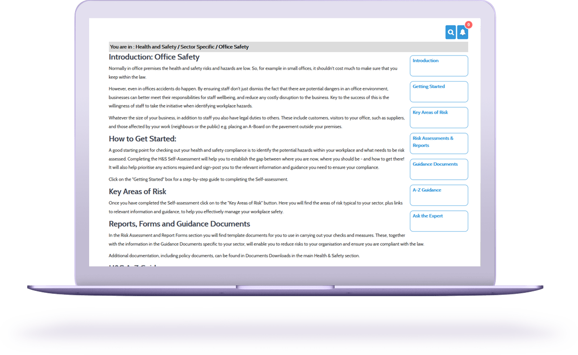 Health and Safety Online Risk Management